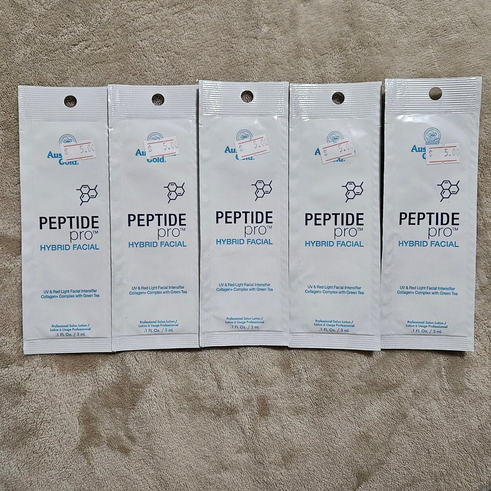 Australian Gold Peptide Pro Hybrid Facial Tanning Lotion 5 Packets .1oz Each